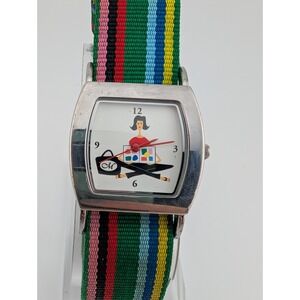 Vintage Creative Memories Scrapbooking Watch Colorful Rainbow‎ Band- NewBattery